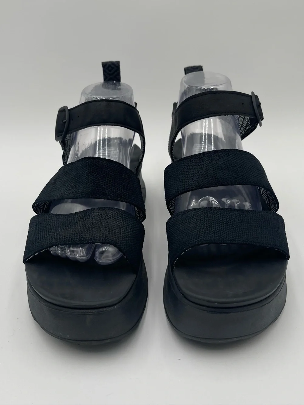 Hey Dude Delray Buckle Classic Black Womens platform Sandals  US 11 EU 42